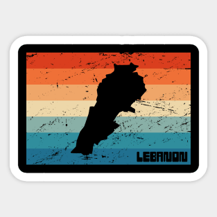 Retro Country Of Lebanon Sticker